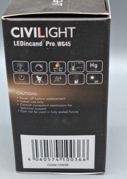 CIVILIGHT LED E27 WG45 4,5W 400lm 2700K Dim to Warm Dimmbar Filament HA35