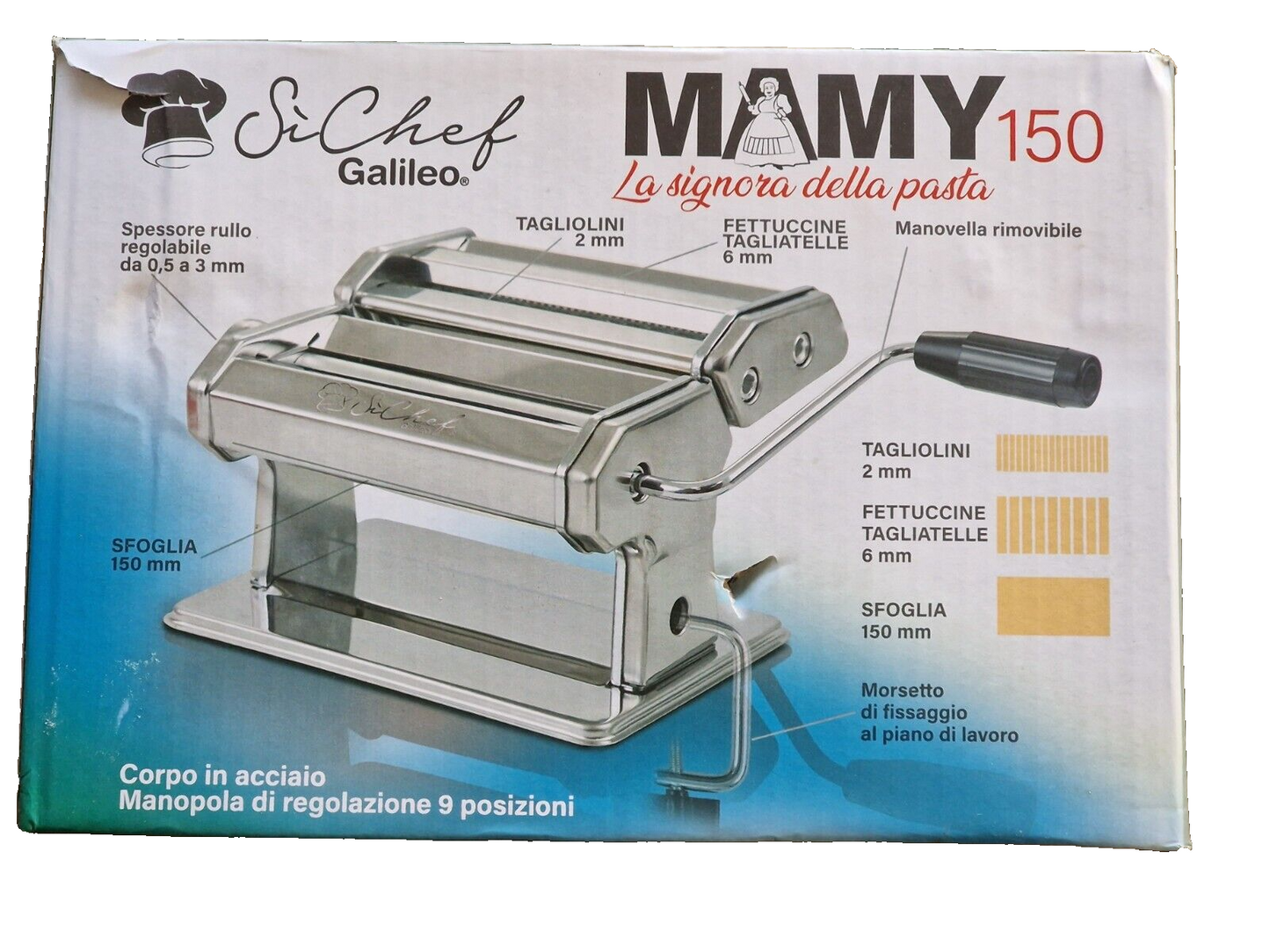 SiChef Galileo Mamy 150 Nudelmaschine, Pasta, Italien