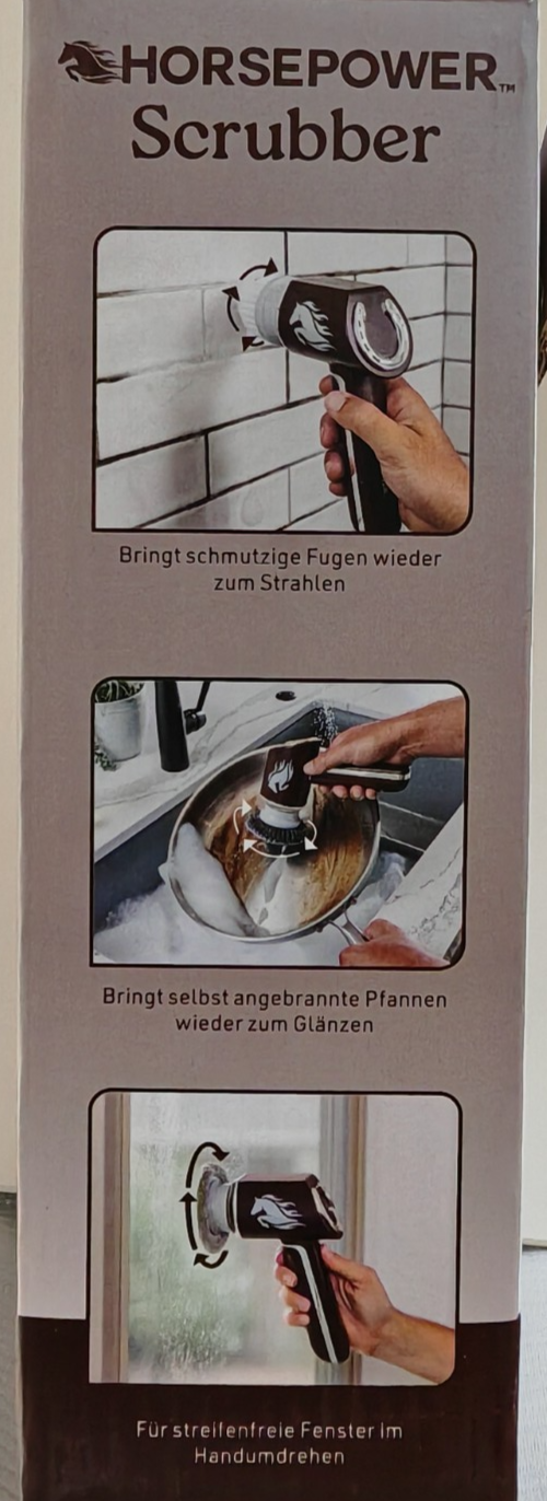 Horsepower Scrubber Elektrische Reinigungsbürste Akku 5 Bürsten Bad Küche C6