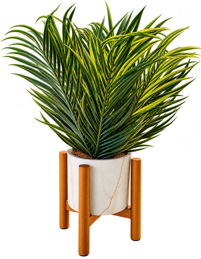 TEWA Kunstpalme ca. 45 cm künstliche Palme im Topf mit Holzständer Zimmerdeko E7