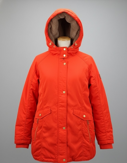 DAWID by Dawid Tomaszewski Winterjacke Gr.44 Rot Kapuze Damen Parka Mantel ZU