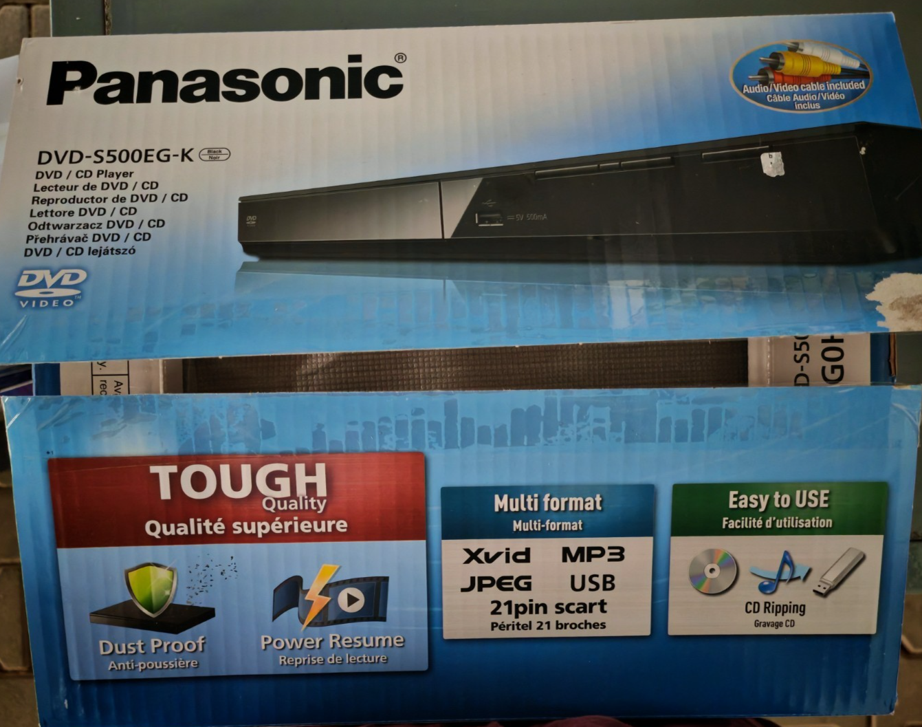Panasonic DVD-S500EG-K DVD Player USB Scart MP3 JPEG Xvid Schwarz Player A08