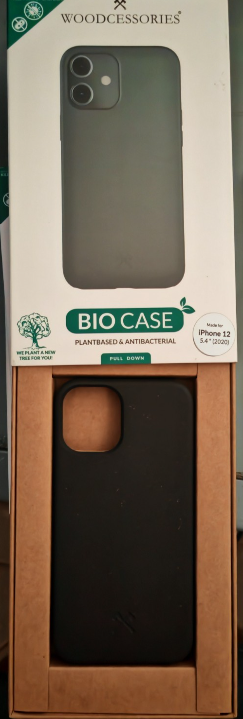 Woodcessories Bio Case iPhone 12 Mini 5,4" Schwarz Hülle Antibakteriell ECO45 A9