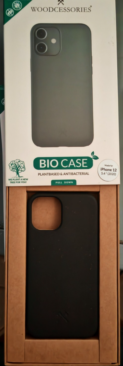 Woodcessories Bio Case iPhone 12 Mini 5,4" Schwarz Hülle Antibakteriell ECO45 A9