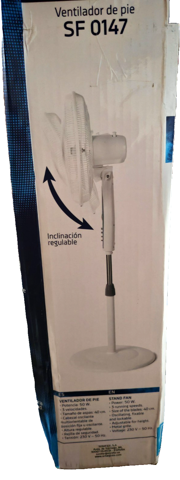 Orbegozo SF0147 Standventilator 50W 40cm 3 Stufen höhenverstellbar Weiß HO-A14