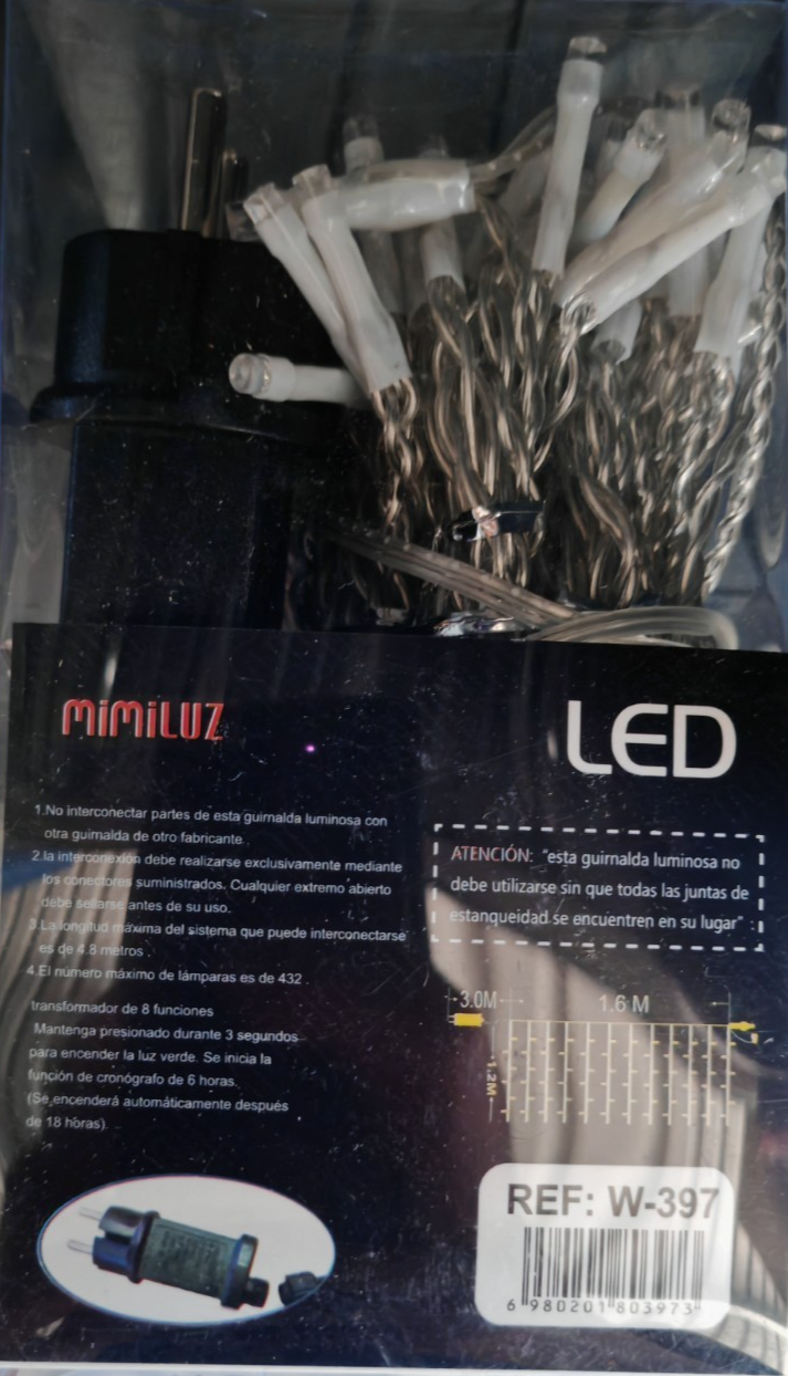 MIMILUZ LED Lichtervorhang 144 LEDs Blau 1,6x1,2m IP44 Timer Außen Innen HA35