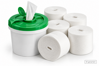 GreenWipe Reinigungstücher 1080 Stück 6 Rollen + Spendereimer Industrie Wipe HA6