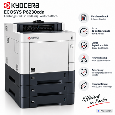 Kyocera ECOSYS P6235cdn Farbdrucker Laserdrucker A4 LAN Duplex 2 Kassetten  HA26