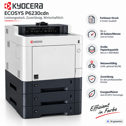 Kyocera ECOSYS P6235cdn Farbdrucker Laserdrucker A4 LAN Duplex 2 Kassetten  HA26