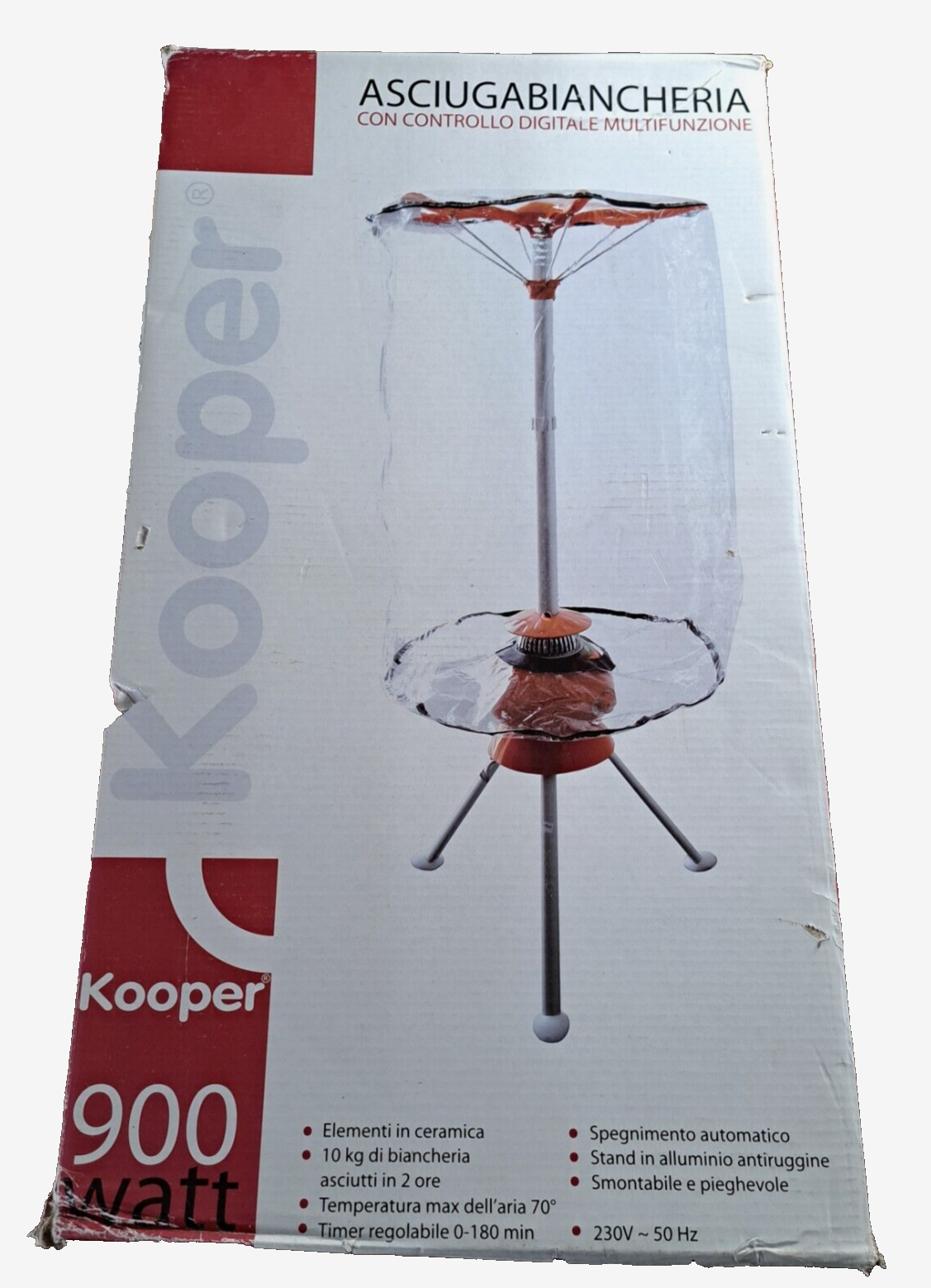 Kooper Elektrischer Wäschetrockner 900W Faltbar Heißluft Wäscheständer 10kg  H21