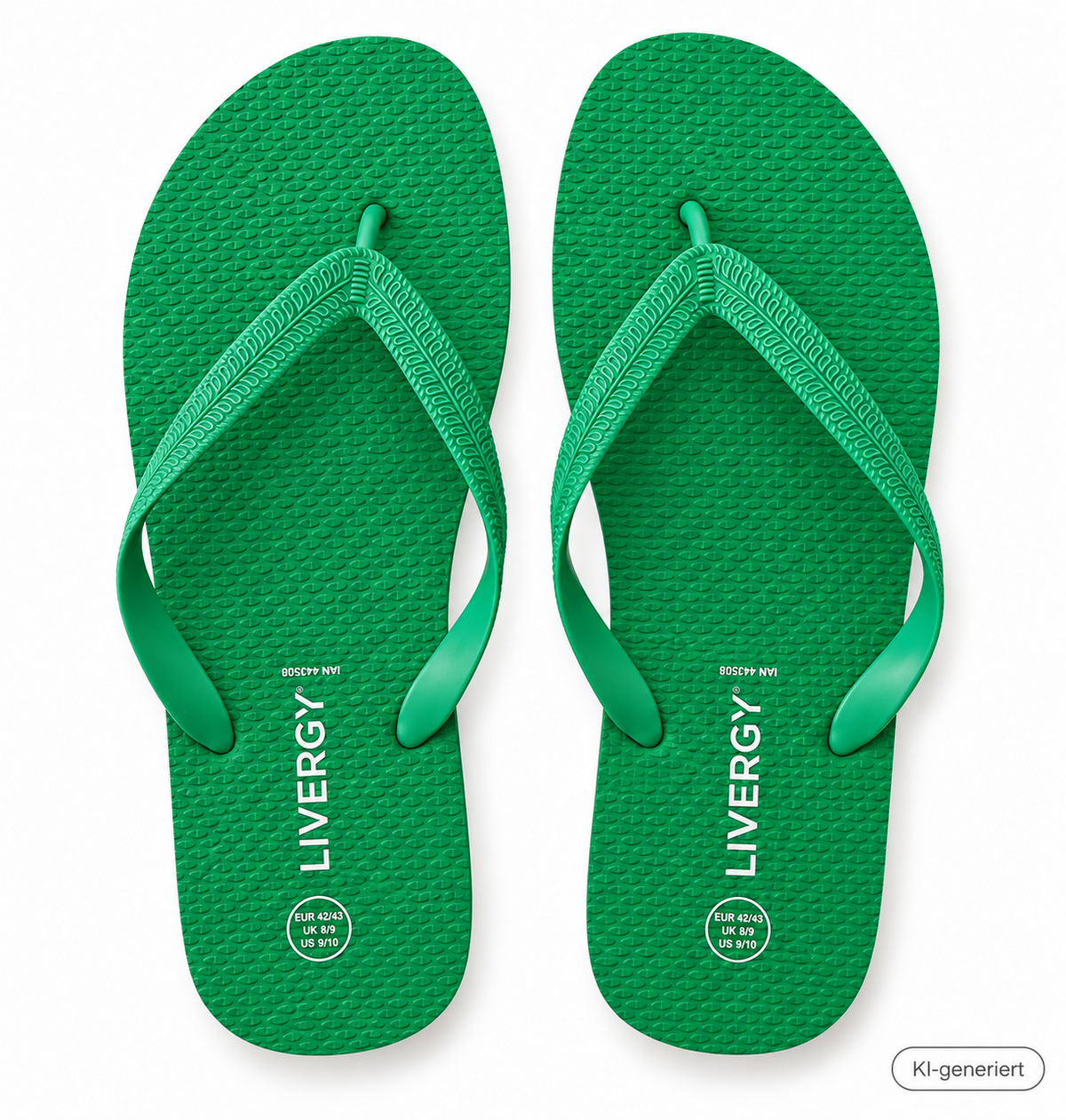 LIVERGY Herren Zehentrenner Gr. 42/43 Grün Badeschuhe Flip Flops Neu G2
