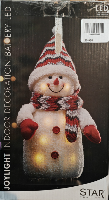 STAR Trading LED Schneemann 35 cm Weihnachtsdeko Beleuchtet Batteriebetrieb C5
