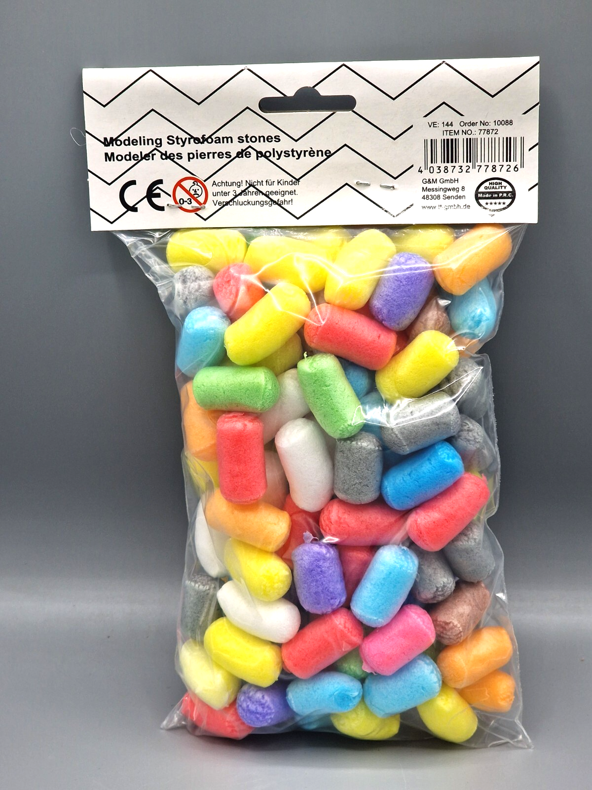 2x Modellier Styropor Steine 14g Bunt Bastelmaterial Schaumstoff Basteln D7