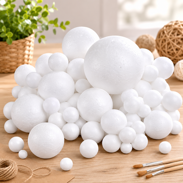Belle Vous Styroporkugeln 88er Set 6 Größen Bastelkugeln Deko Weihnachten F5