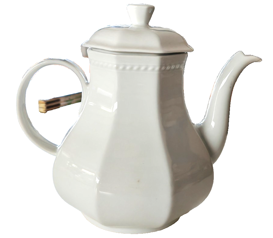 Schirnding Bavaria 126 Kaffeekanne Porzellan Weiß mit Deckel Vintage A6