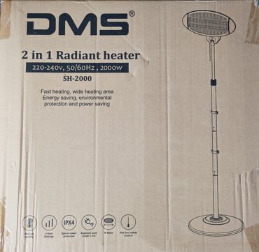 DMS® 2in1 Stand Infrarotstrahler | 2000 Watt | Heizstrahler | Standheizer