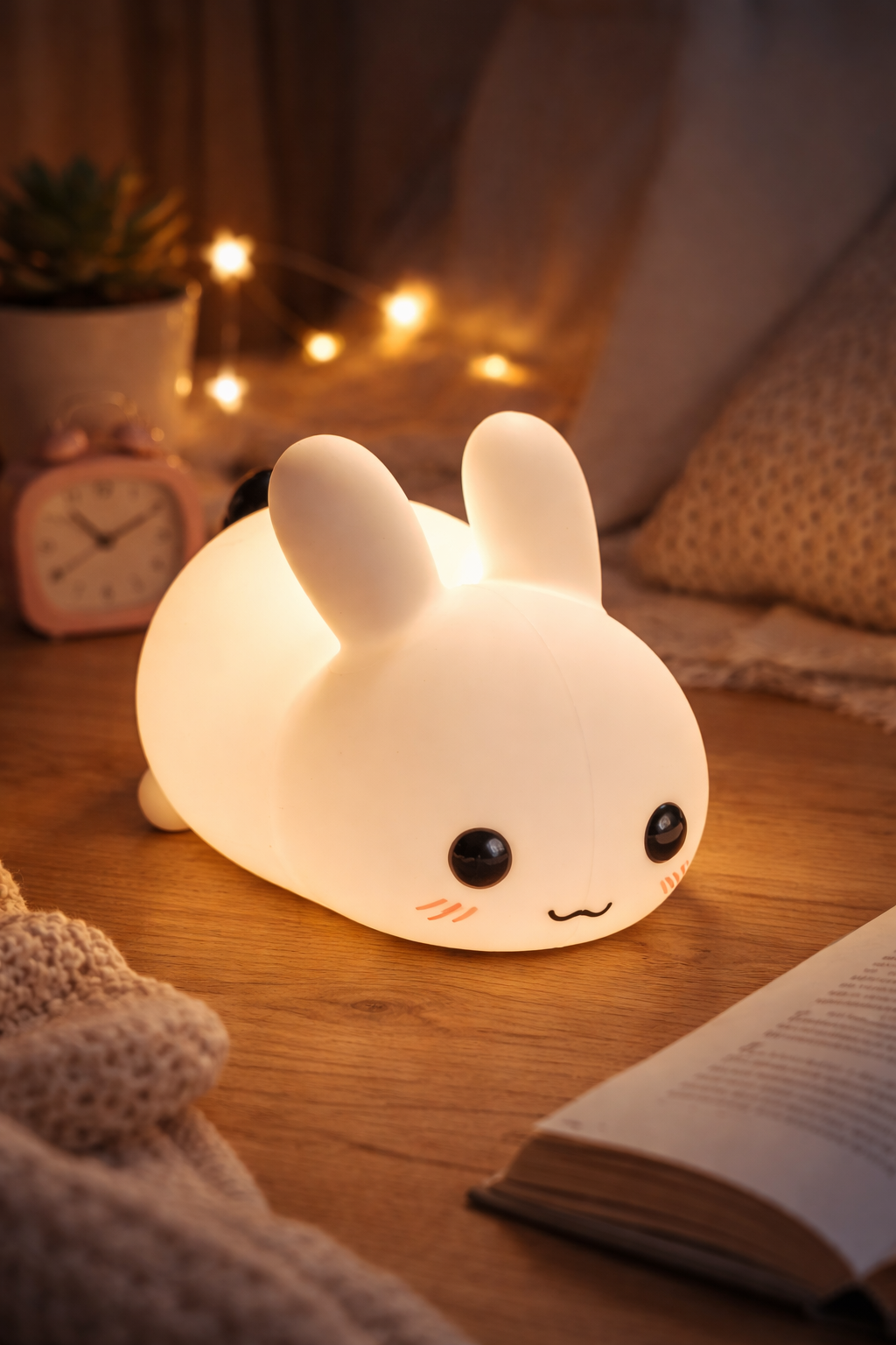 LED Nachtlicht dimmbar – Nachttischlampe mit USB, Kinderzimmer Schlummerlicht