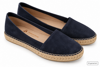 Macarena Damen Espadrilles Gr. 42 Dunkelblau Veloursleder Made in Spain G2