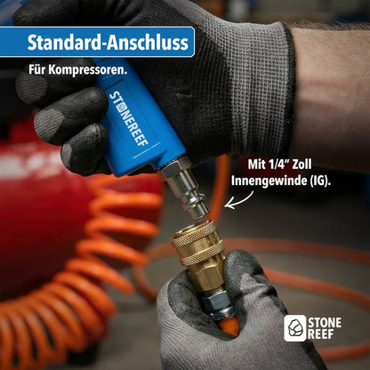 STONEREEF Ausblaspistole Druckluftpistole 12bar 1/4" 80mm Düse Kompressor A3