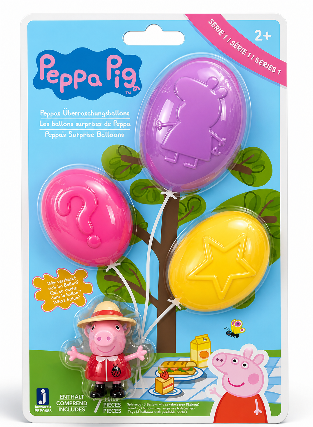 Peppa Pig Überraschungsballons Serie 1 Picknick 1 Figur 3 Ballons