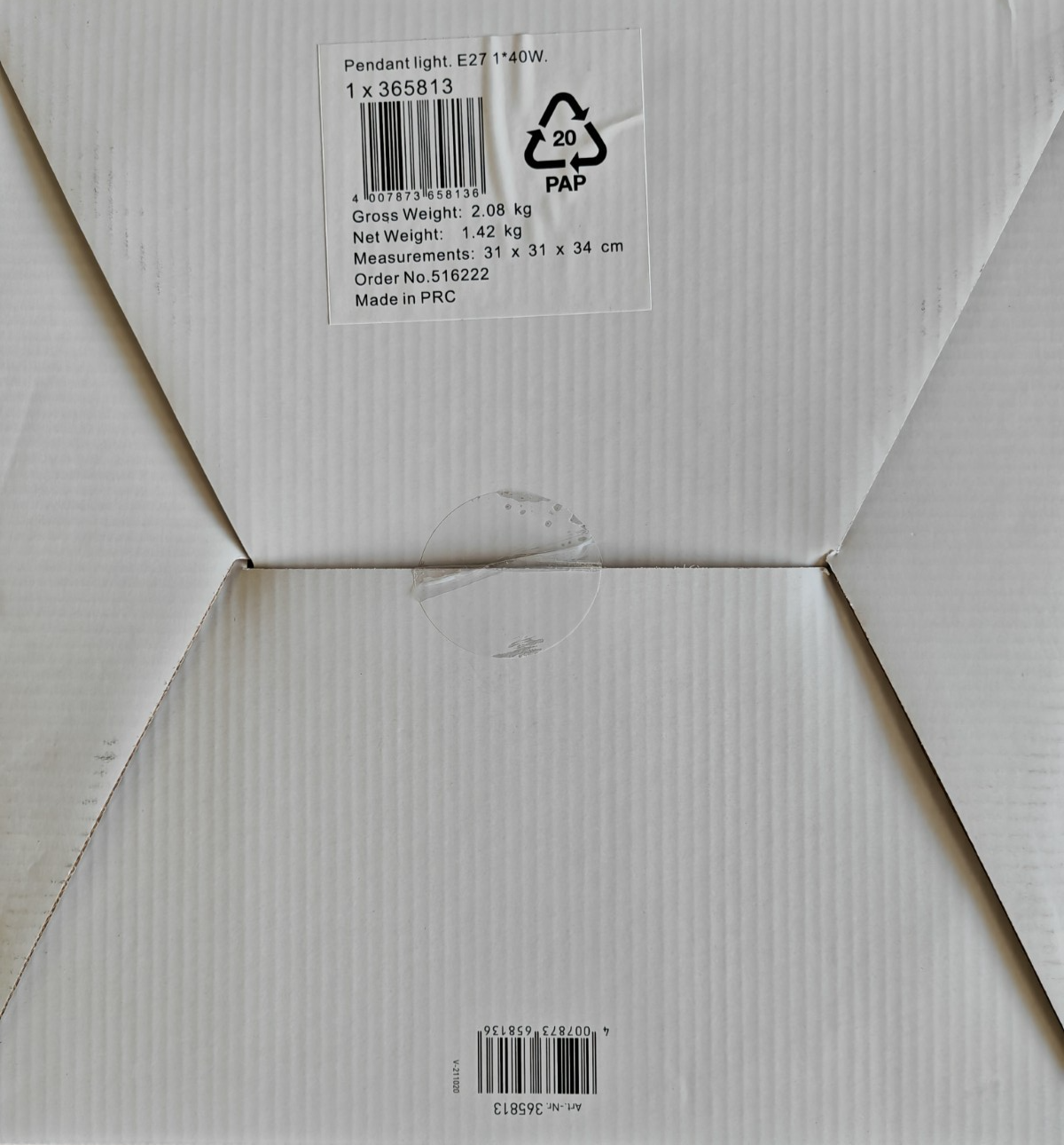Lux Pendelleuchte Schwarz Ø 30 cm Hängelampe E27 40W Doppelschirm Metall Modern