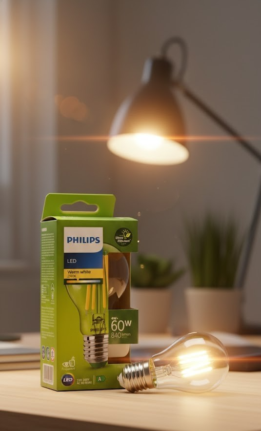 Philips LED E27 60W 840 Lumen Warmweiß Energiesparlampe Glühbirne
