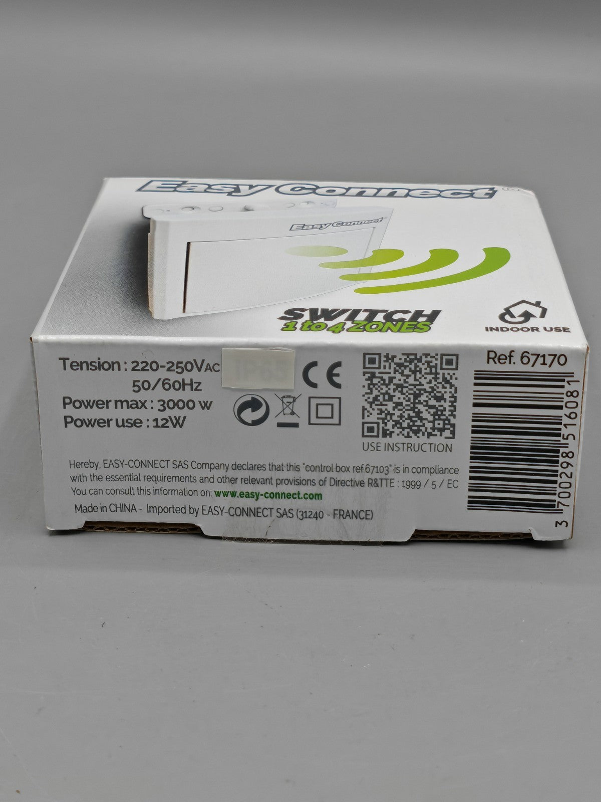 Easy Connect Funk-Wandschalter 67170 IP67 1-4 Zonen 433 MHz 3000 W Weiß inkl.