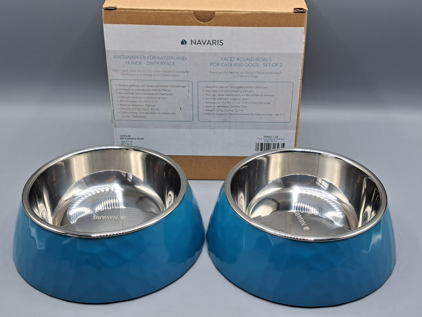 Navaris Fressnäpfe Katzen Hunde Haustiernapf Futternapf Wassernapf Set