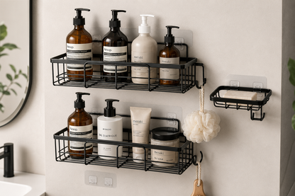 Belle Vous Bad Organizer Wandmontage Badezimmer Regal Duschablage Metall E2