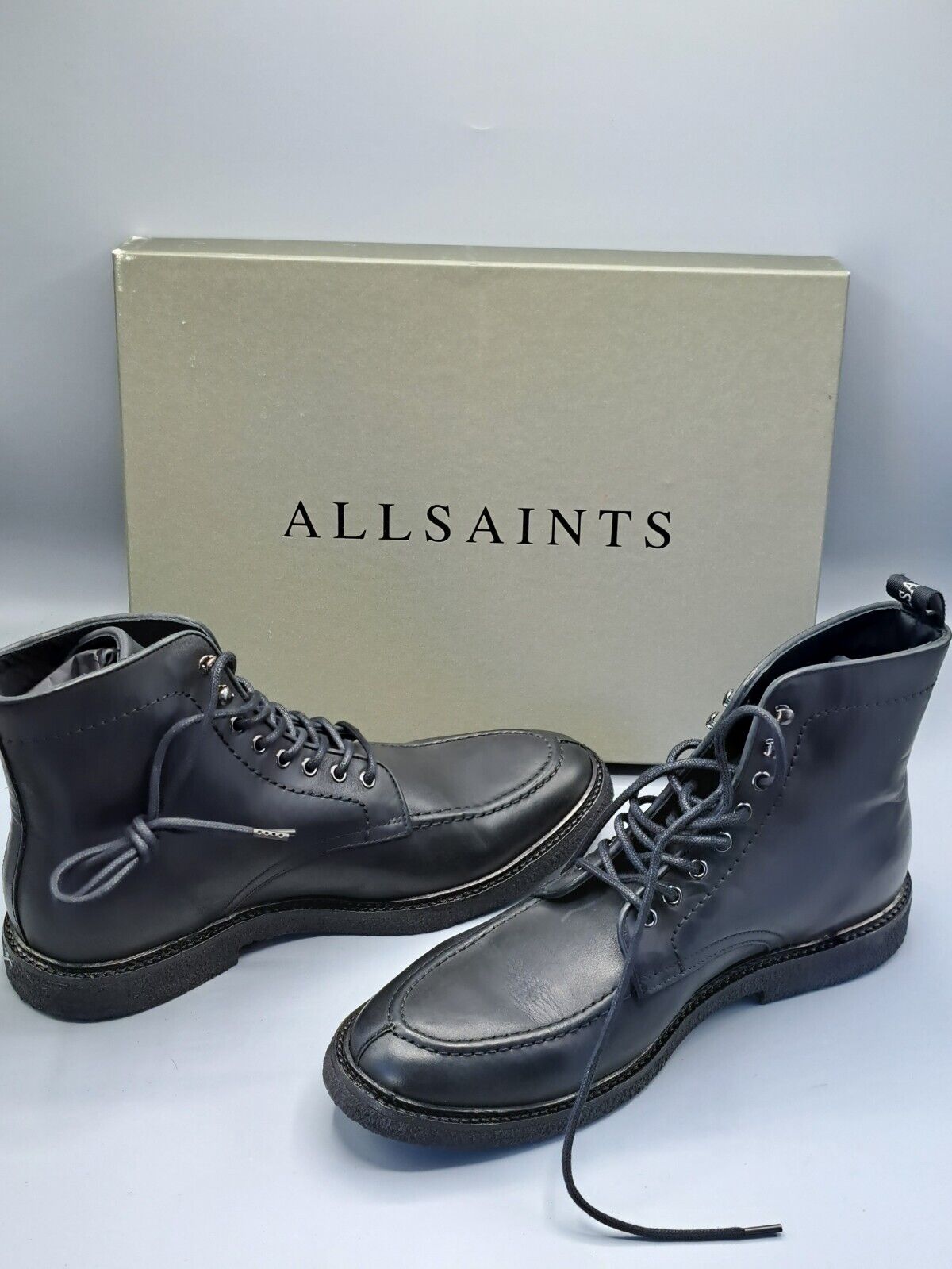 Allsaints Indianna - Lace Up Boot - Calf, Herren, Schwarz, Größe 43