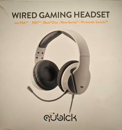 Qubick Wired Gaming Headset PS4 PS5 Xbox One Series Switch 3,5mm Weiß A8