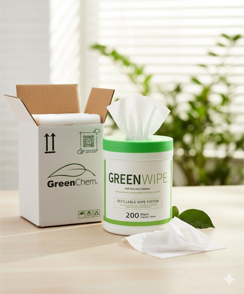 GreenWipe Trockenwischsystem für Lösungsmittel, 12,7 x 20,3 x 200 Blatt, tragbar