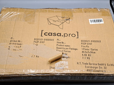 casa.pro Feuerschale Eidskog Feuerstelle quadratisch BBQ Metall Feuerkorb