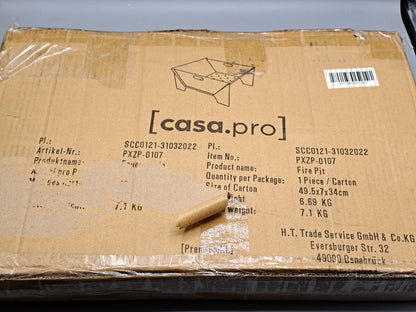 casa.pro Feuerschale Eidskog Feuerstelle quadratisch BBQ Metall Feuerkorb