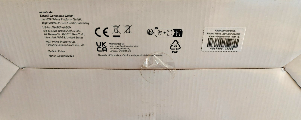 Navaris LED Deckenleuchte 40cm Grün Samt 22W Dimmbar Fernbedienung HA33