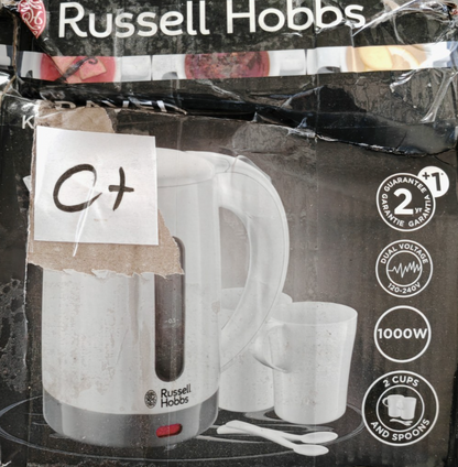 Russell Hobbs Reisewasserkocher 0,85L 1000W 2 Tassen Camping Weiß B8