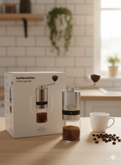 SILBERTHAL Manuelle Kaffeemühle mit Kegelmahlwerk aus Edelstahl