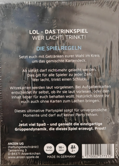LOL Das Trinkspiel Wer lacht trinkt Kartenspiel 110 Karten Partyspiel ab 18 D4