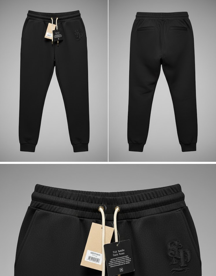 Strandfein Menswear Sweathose Elastisch Schwarz Herren Größe S D3