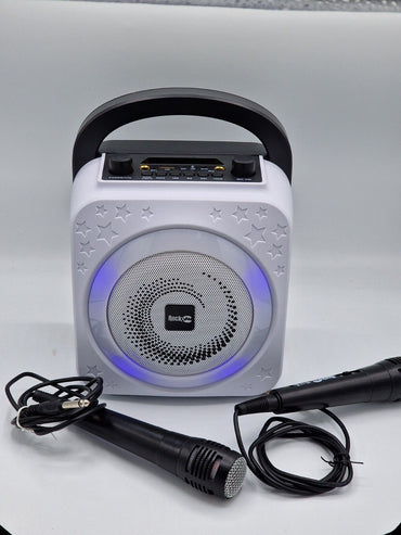 RockJam 10-Watt Rechargeable Bluetooth Karaoke Maschine mit zwei Mikrofonen
