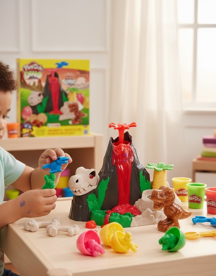 Hasbro Play-Doh Dino Crew Lava Bones Island Vulkan Slime Dino Insel F1500 D5