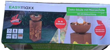 Easymaxx Dekosäule mit Pflanzschale, LED- Beleuchtung