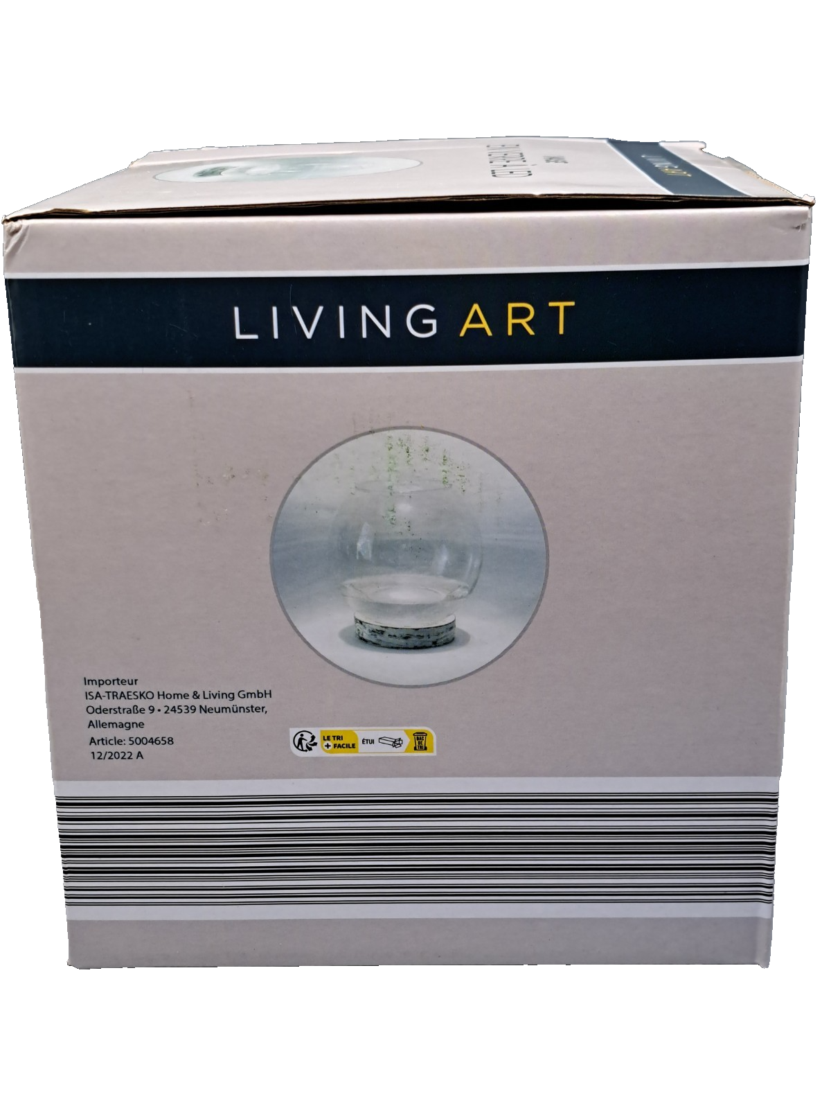 LIVING ART LED Glasvase 18cm Timer Dekovase Beleuchtet Glas Deko HA33