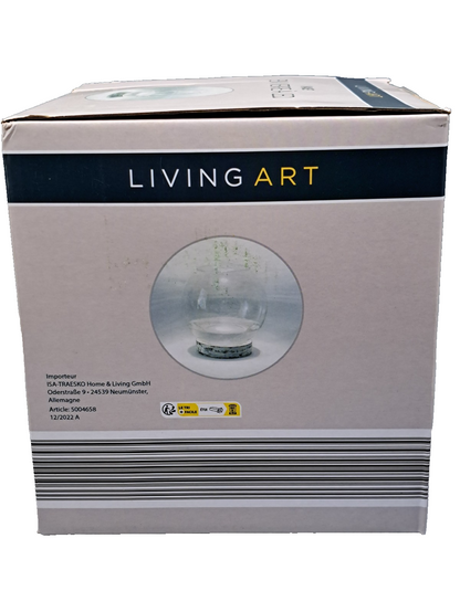LIVING ART LED Glasvase 18cm Timer Dekovase Beleuchtet Glas Deko HA33
