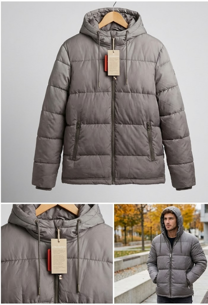 👉 Strandfein Menswear Steppjacke Farbverlauf Abnehmbare Kapuze Gr. 56 Herren