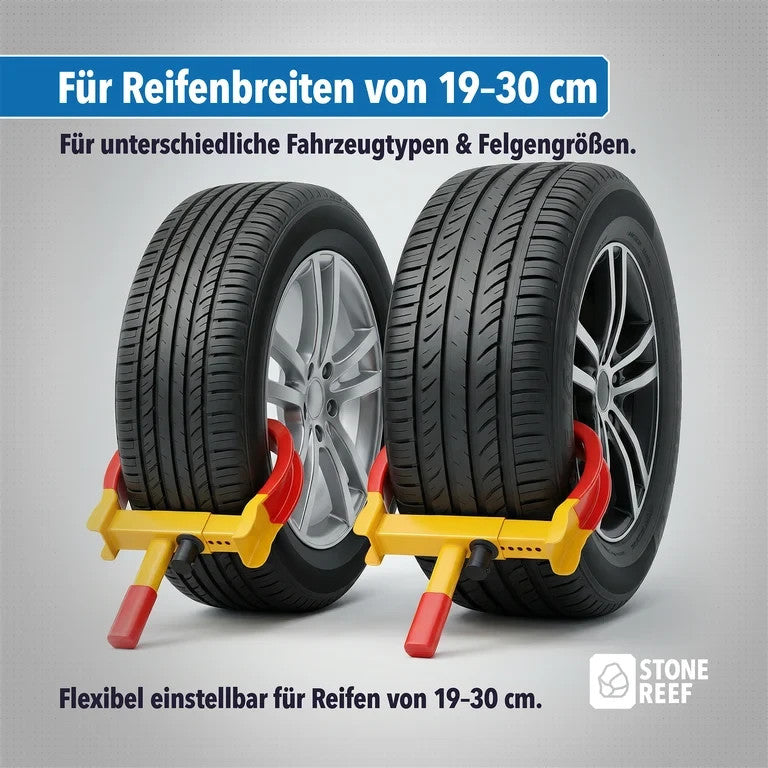 STONEREEF Parkkralle Radkralle Diebstahlschutz Auto PKW Anhänger Wohnwagen A8
