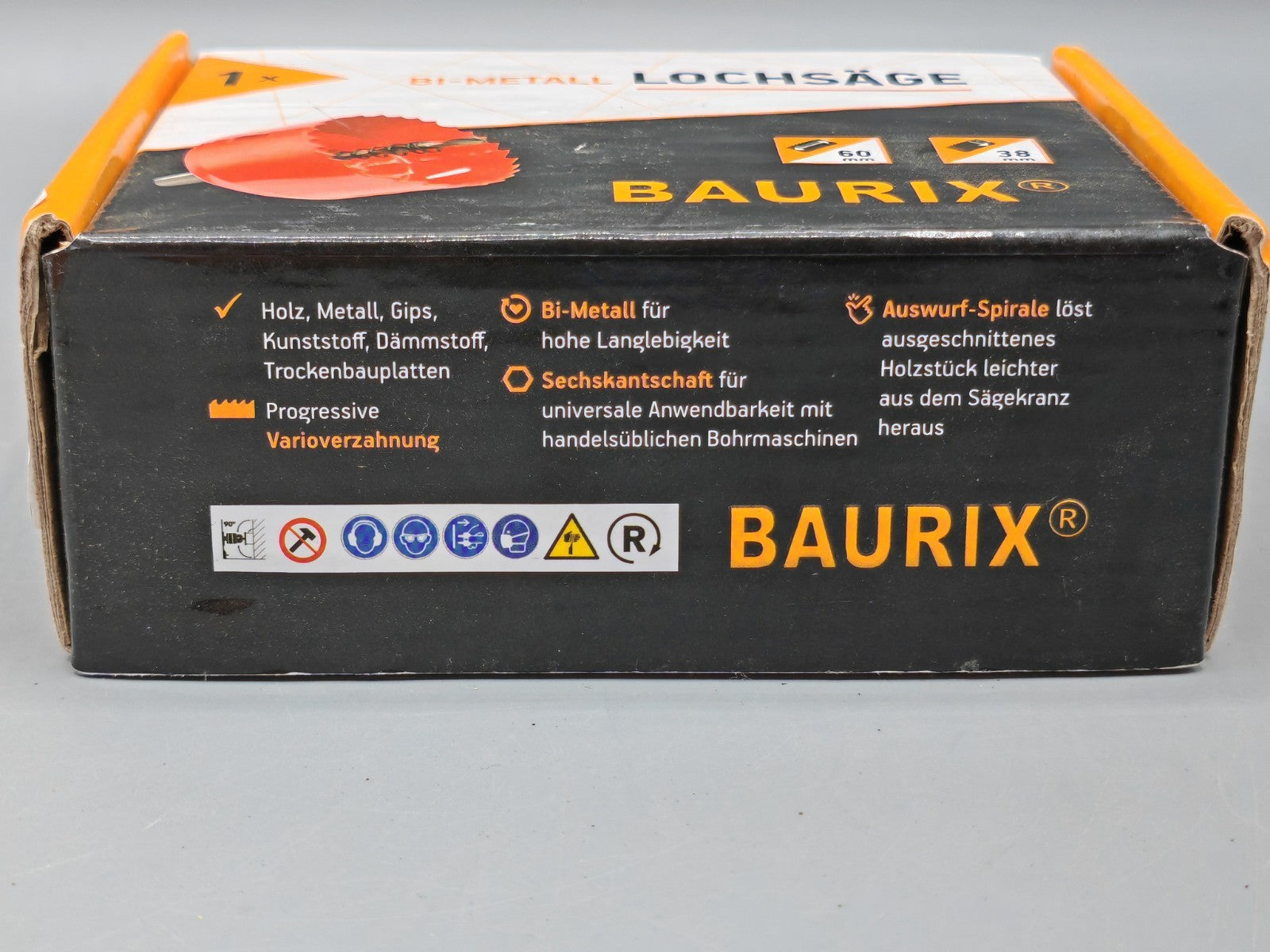 BAURIX® Bi-Metall Lochsäge 60mm Bohrkrone für Holz, Metall, Trockenbau und PVC