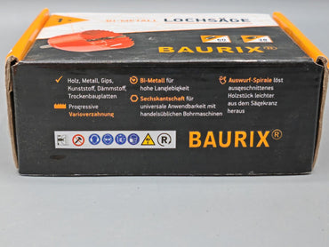 BAURIX® Bi-Metall Lochsäge 60mm Bohrkrone für Holz, Metall, Trockenbau und PVC