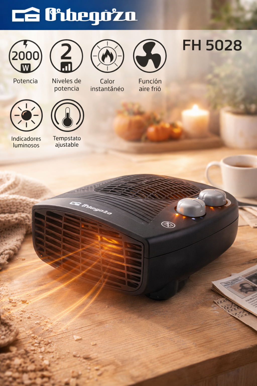 Orbegozo FH 5028 Heizlüfter Elektroheizer Ventilator Heizung
