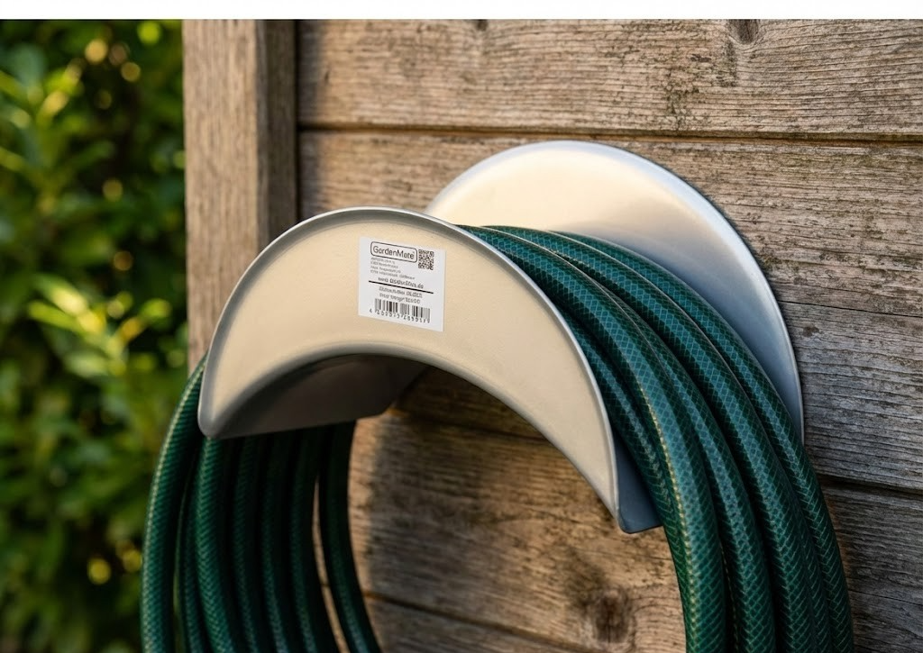Schlauchhalter für 15m Schlauch - Basic, Silber, Metall